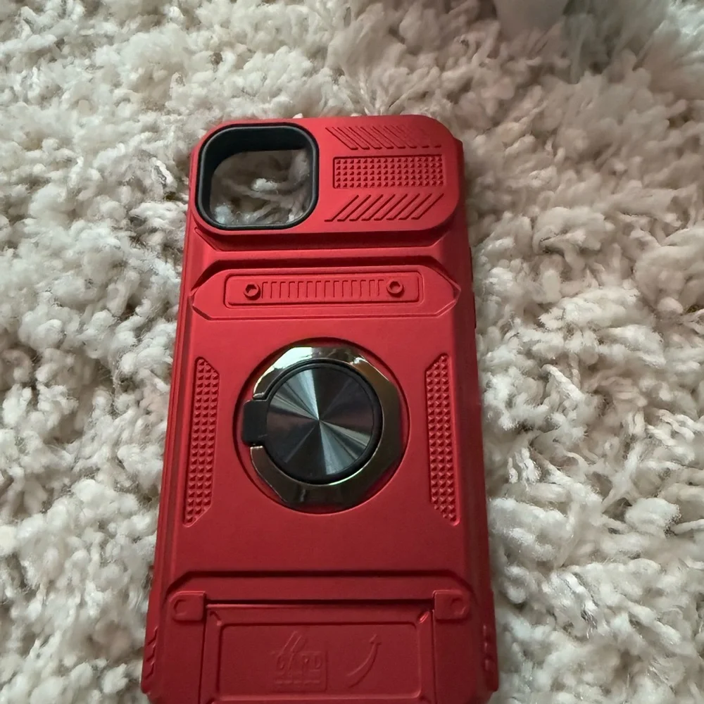 Red iPhone 12/12 Pro case with magnetic ring